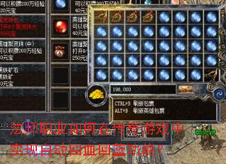 ��ʦְҵ����ڴ�����Ϸ��ʵ���Զ���Ѫ�������ܣ�