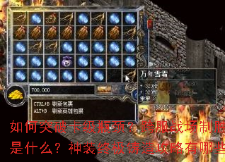 如何突破卡级瓶颈?跨服战场制胜秘诀是什么?神装终极铸造攻略有哪些? 如何突破卡级瓶颈?跨服战场制胜秘诀是什么?神装终极铸造攻略有哪些?