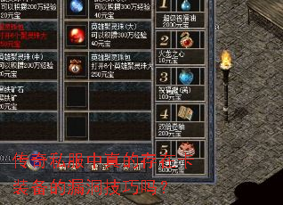 传奇私服中真的存在卡装备的漏洞技巧吗? 传奇私服中真的存在卡装备的漏洞技巧吗?