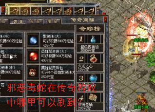 邪恶毒蛇在传奇游戏中哪里可以刷到? 邪恶毒蛇在传奇游戏中哪里可以刷到?