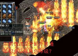 如何快速提升新开网通单职业私服角色等级? 如何快速提升新开网通单职业私服角色等级?