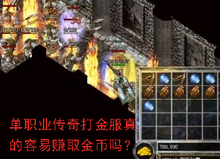 单职业传奇打金服真的容易赚取金币吗? 单职业传奇打金服真的容易赚取金币吗?