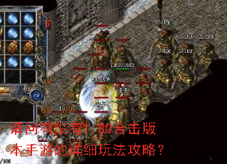 请问有没有1.80合击版本手游的详细玩法攻略? 请问有没有1.80合击版本手游的详细玩法攻略?